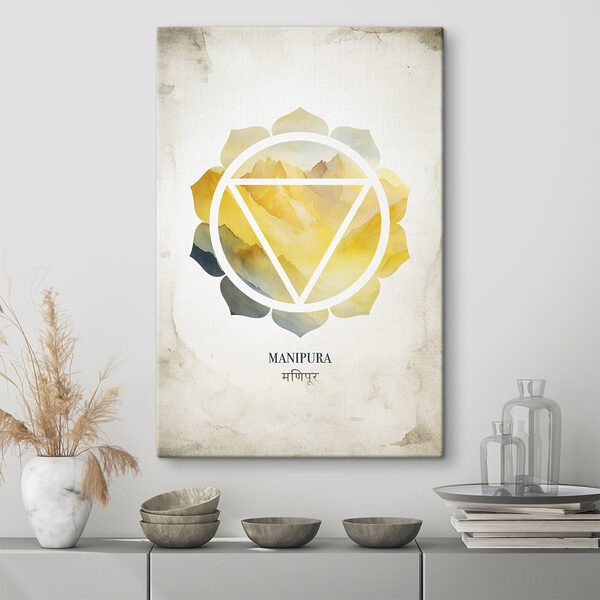 Yellow and blue flower with a triangle in center