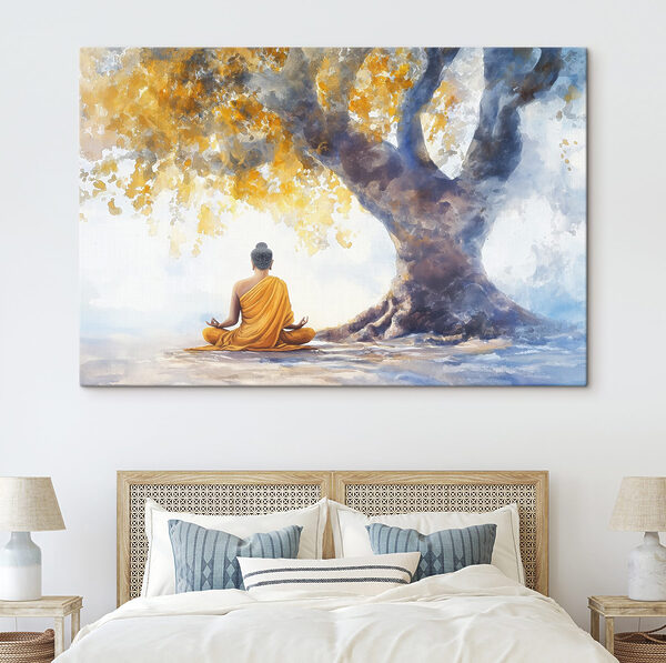 Cuadros Cuadro de una persona meditando bajo un árbol (SKU: s41888) Cuadros Cuadros Cuadro de una persona meditando bajo un árbol (SKU: s41888)