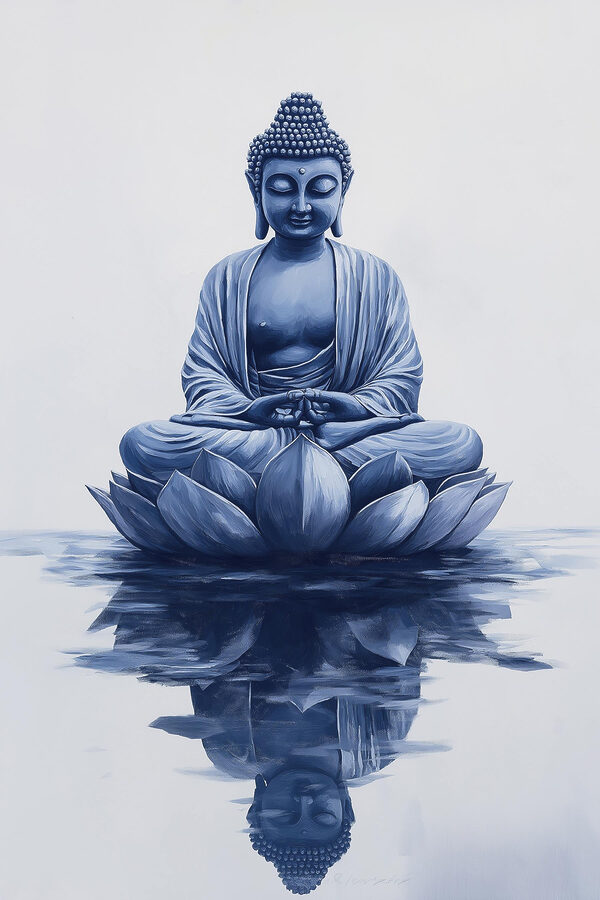Statue of a person sitting on a lotus flower Statue of a person sitting on a lotus flower
