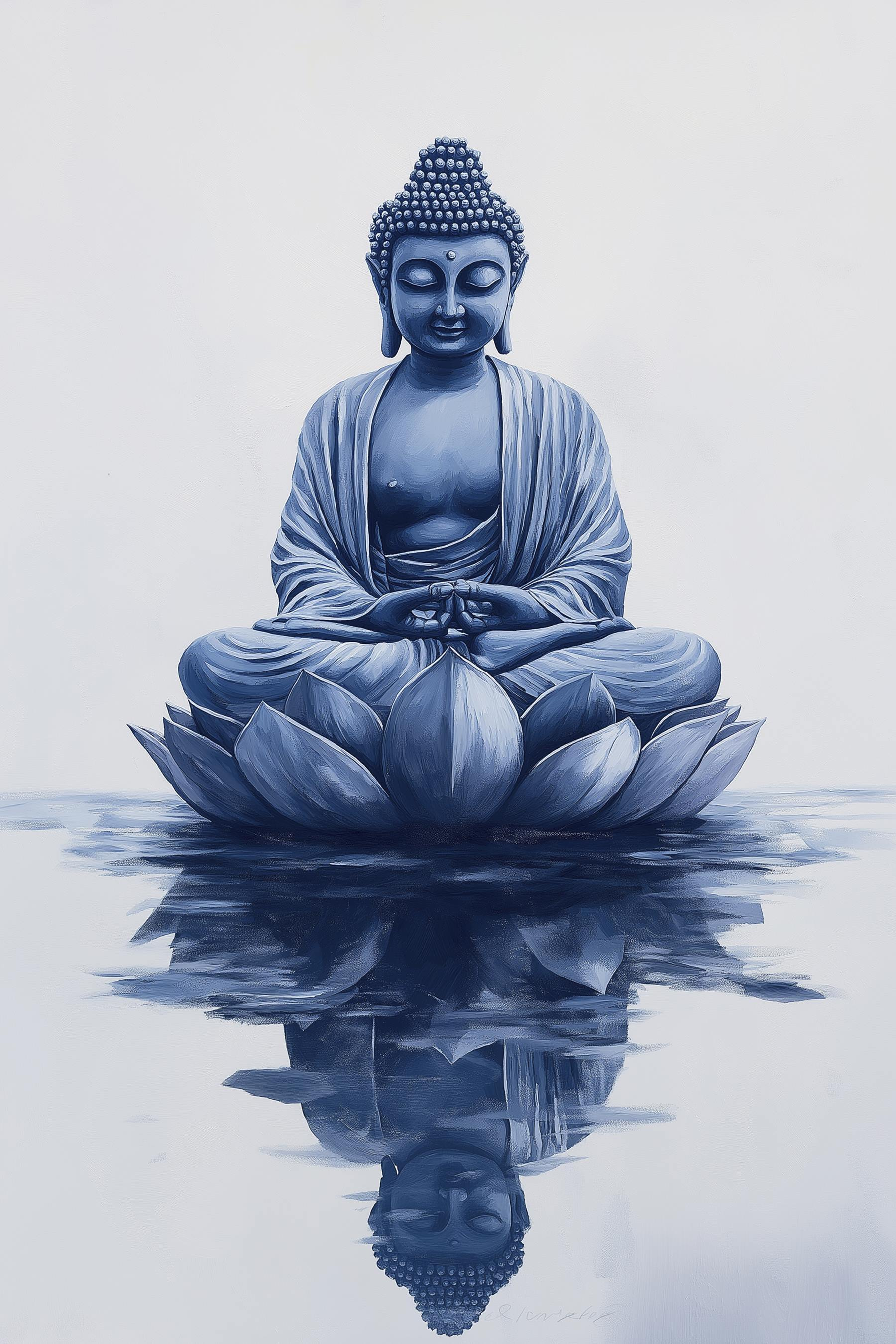 Statue of a person sitting on a lotus flower Statue of a person sitting on a lotus flower