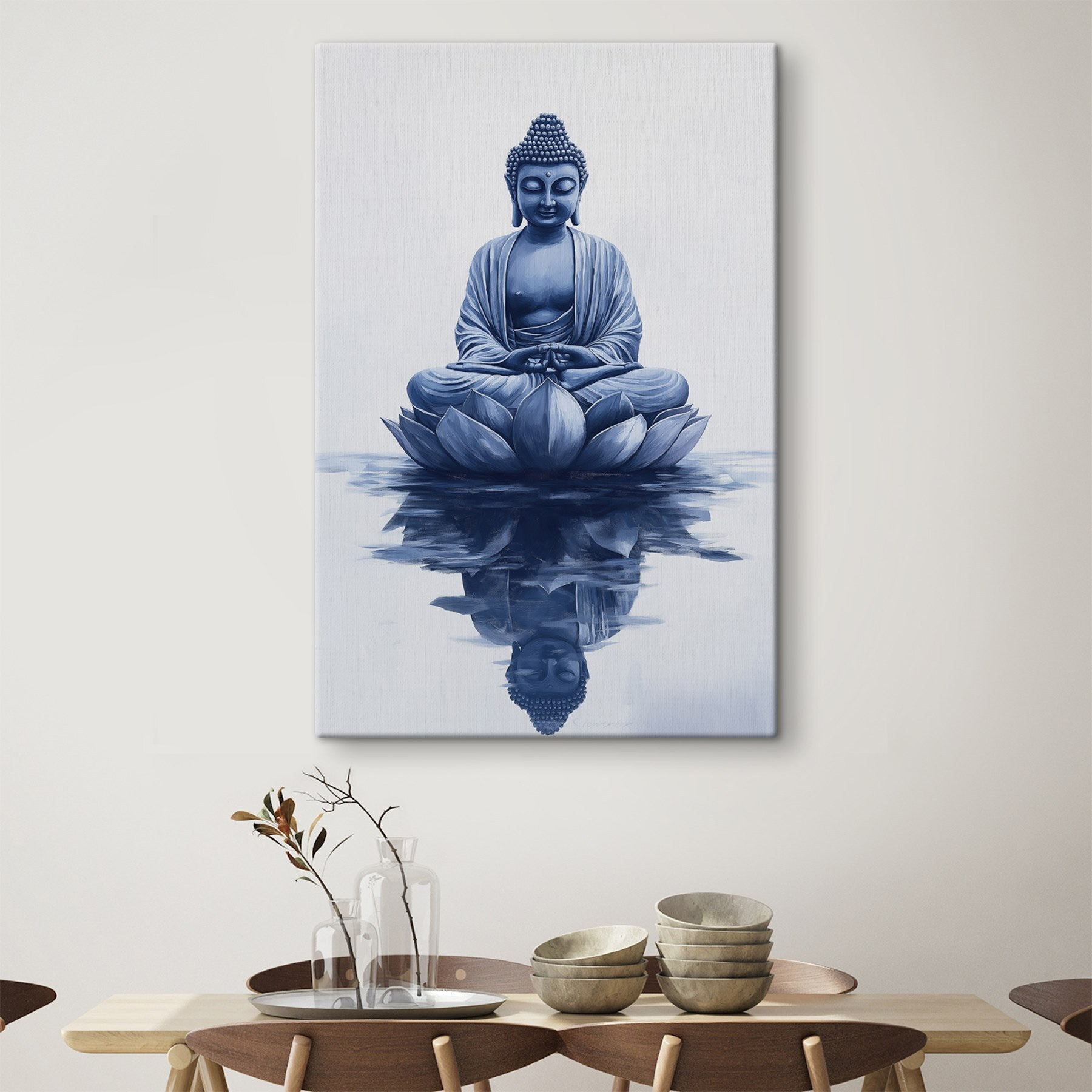 Statue of a person sitting on a lotus flower Statue of a person sitting on a lotus flower