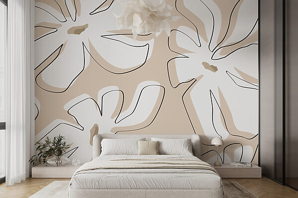 Estampado de flores sobre fondo beige Estampado de flores sobre fondo beige