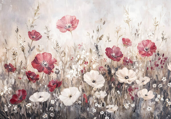 Pintura de flores en un campo Pintura de flores en un campo