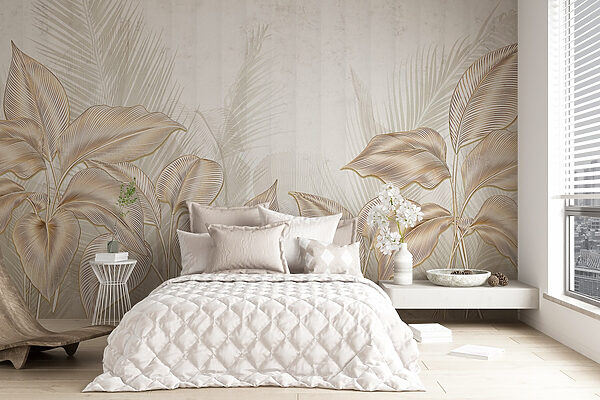 Fotomurales Fotomurales Elegante muestra de arte lineal botánico (SKU: w08434)