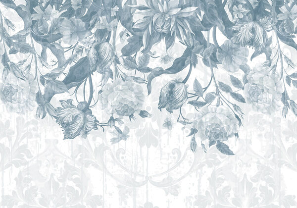 Delicate floral pattern in cool tones