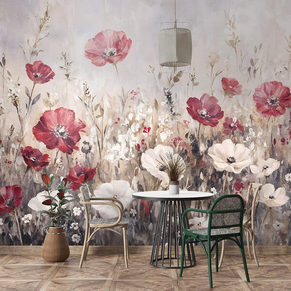 Pintura de flores en un campo Pintura de flores en un campo