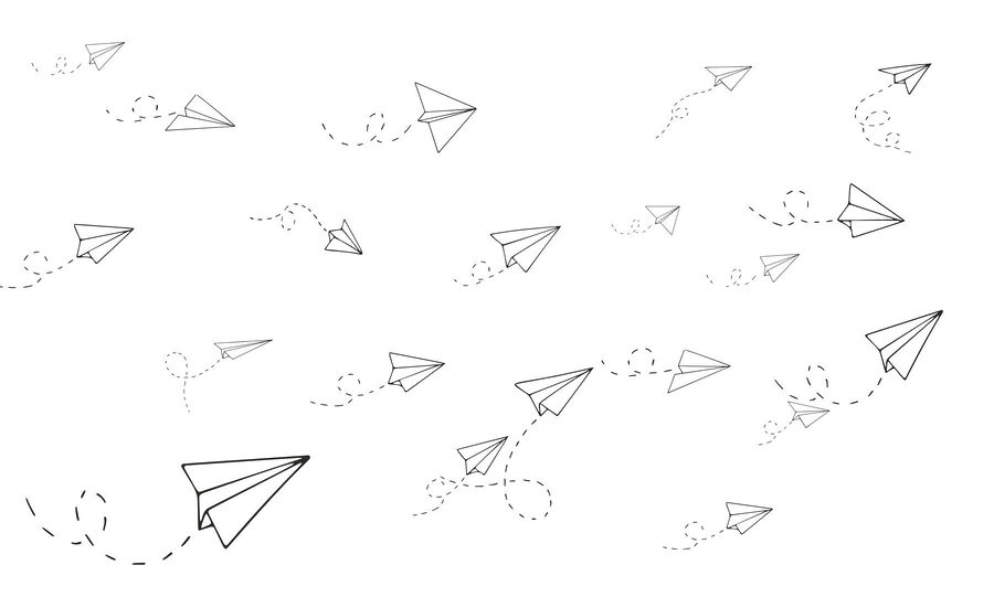 Grupo de aviones de papel