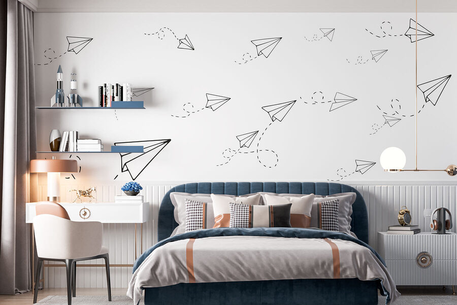Grupo de aviones de papel