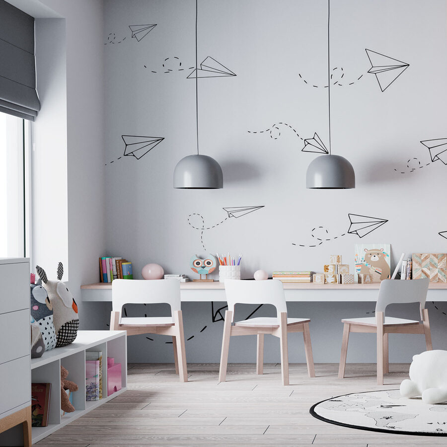 Grupo de aviones de papel