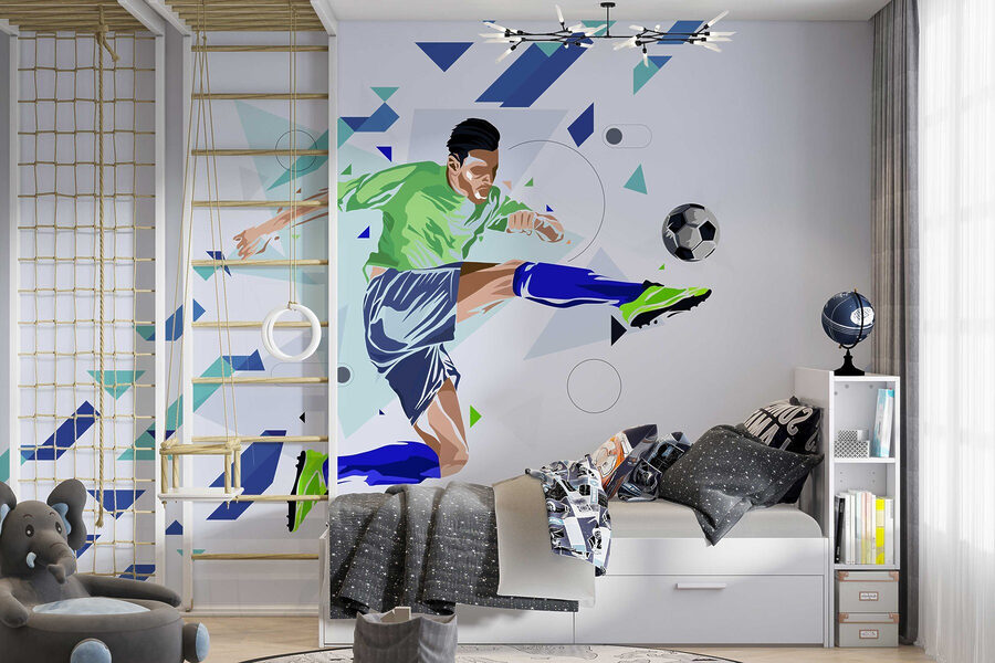 Hombre dando patadas a un balón de fútbol
