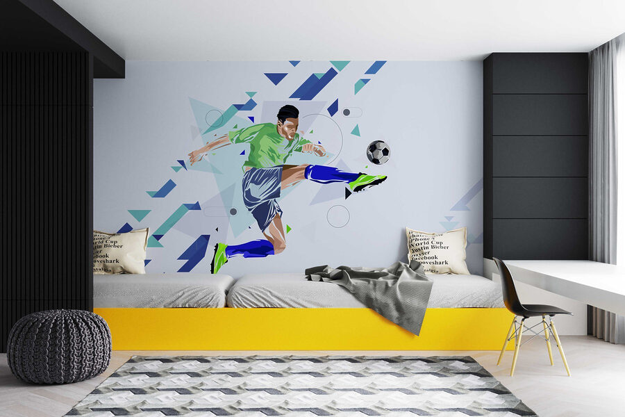 Hombre dando patadas a un balón de fútbol