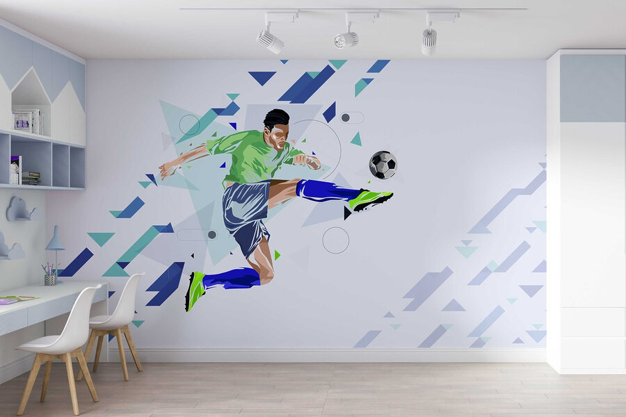 Hombre dando patadas a un balón de fútbol