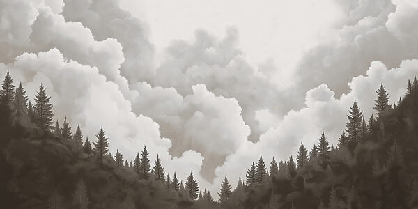 Grupo de árboles y nubes Grupo de árboles y nubes