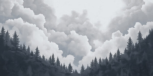 Grupo de árboles y nubes Grupo de árboles y nubes