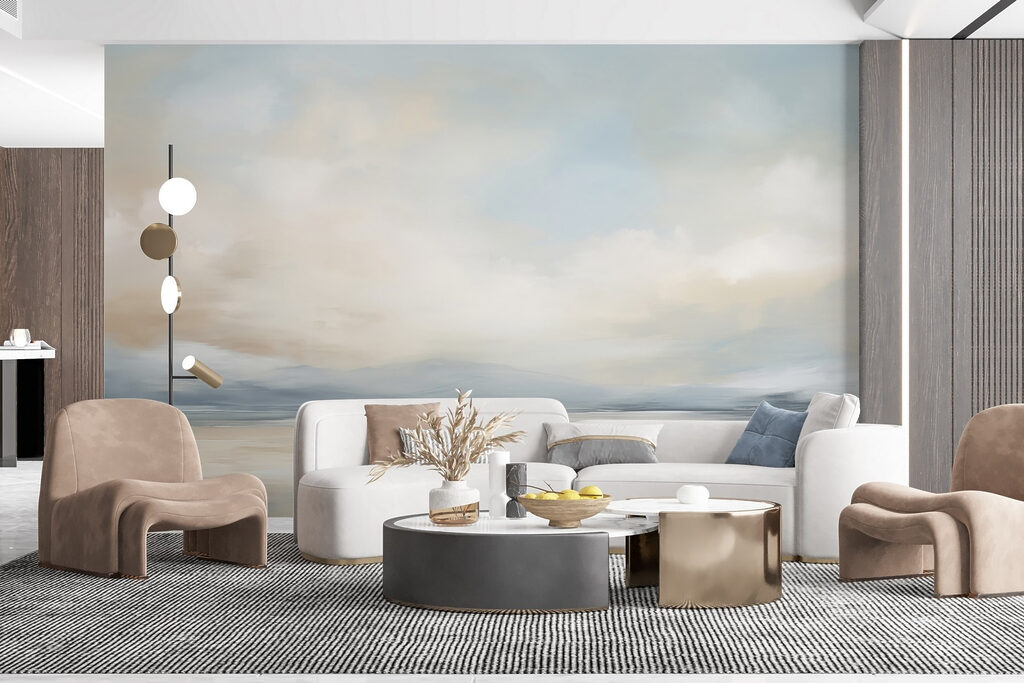 Landscape with a body of water and clouds