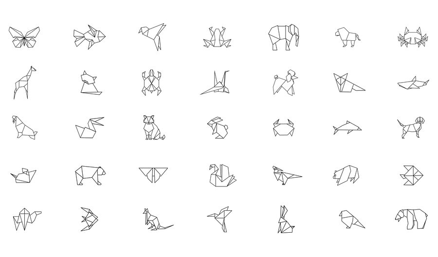 Colección de animales de origami