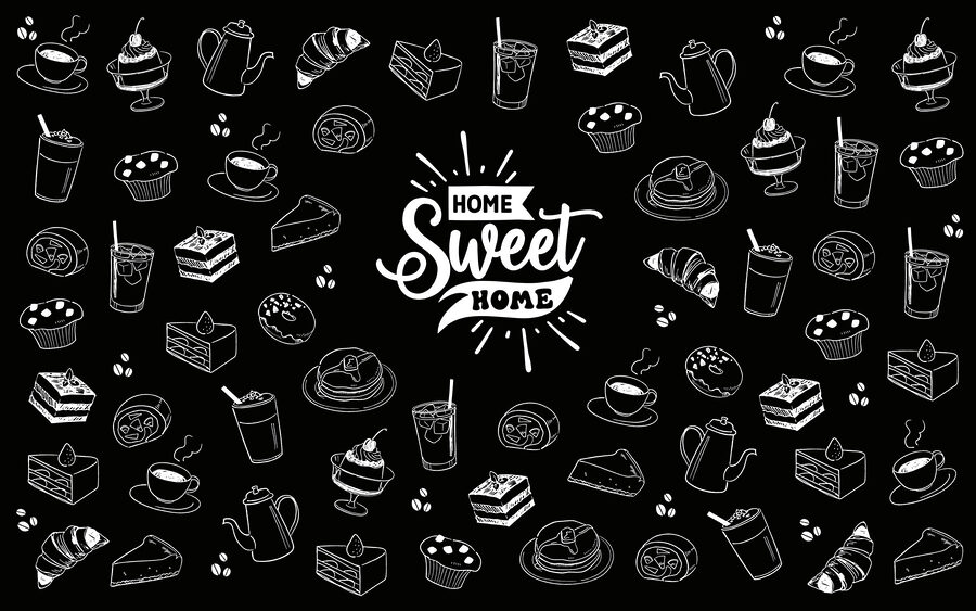 Imagen en blanco y negro de alimentos