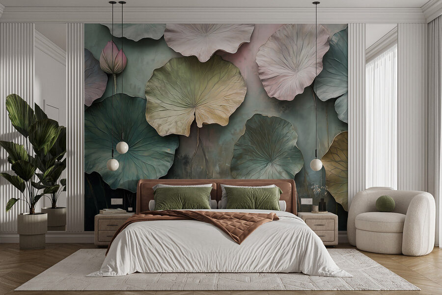 Pared con hojas