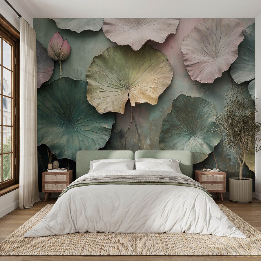 Pared con hojas