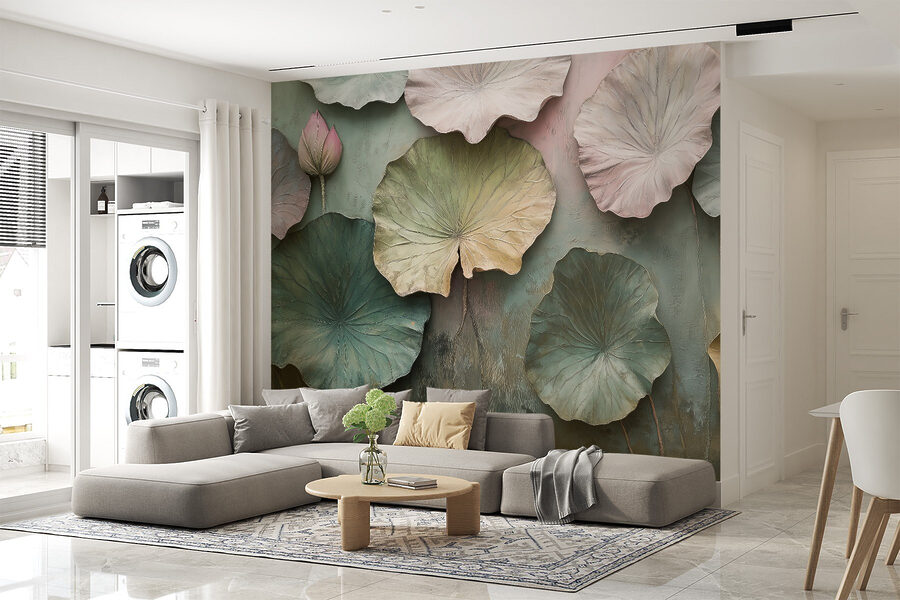 Pared con hojas