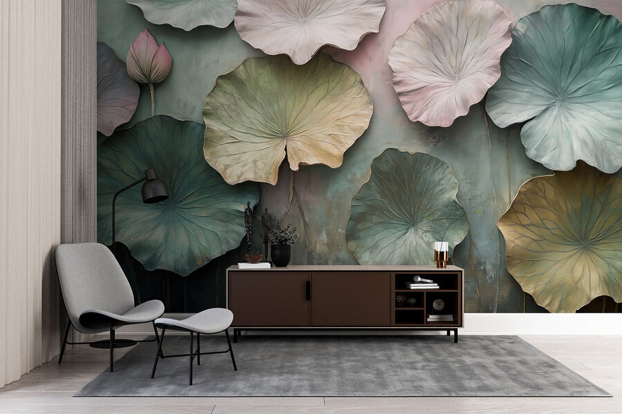 Pared con hojas