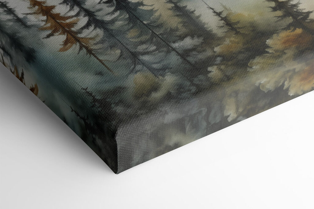 Painting of trees and fog Painting of trees and fog