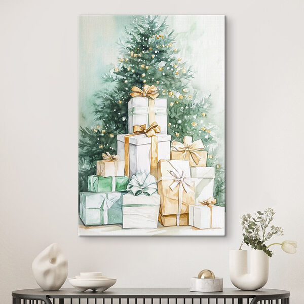 Cuadros Acuarela de regalos bajo un árbol (SKU: s41944) Cuadros Cuadros Acuarela de regalos bajo un árbol (SKU: s41944)
