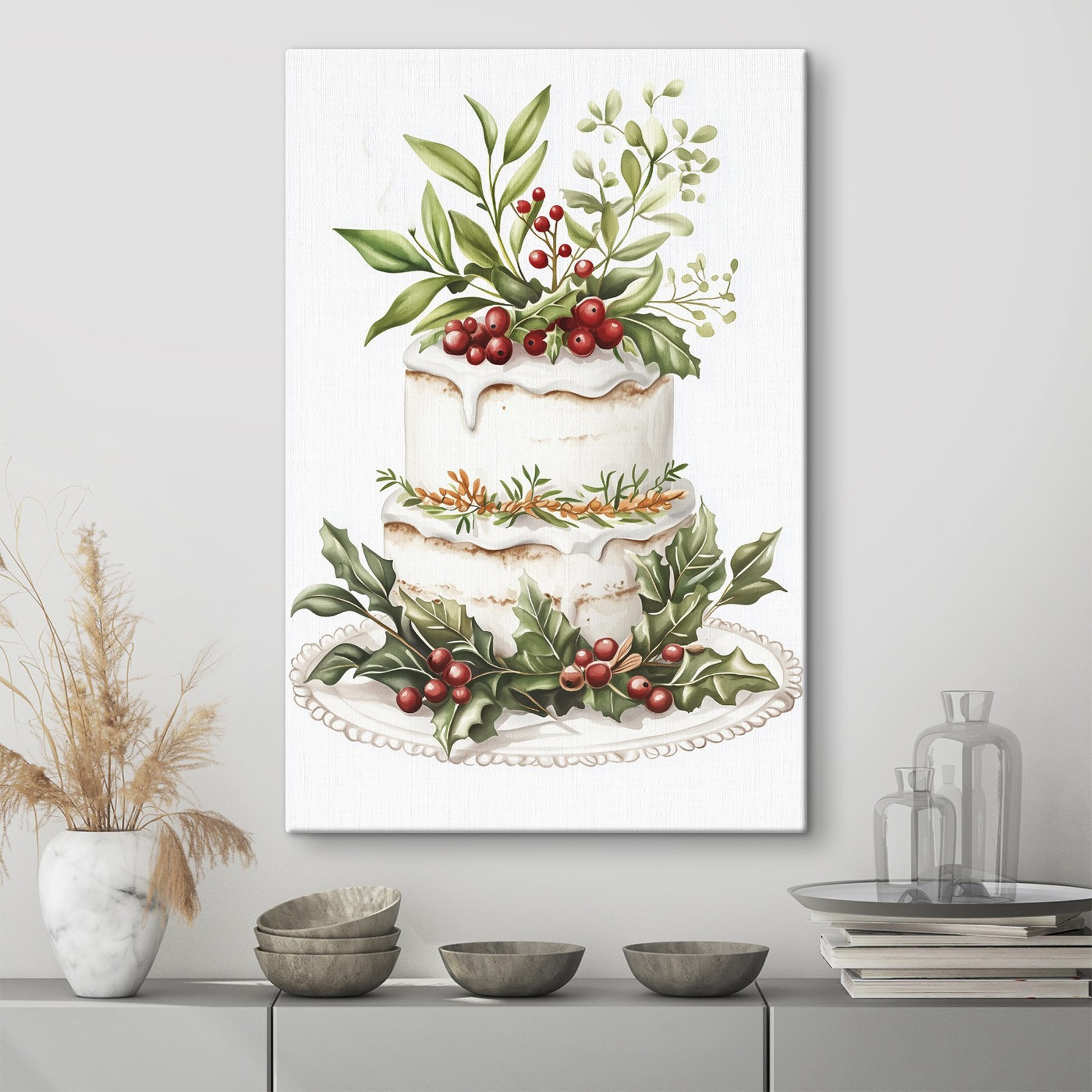 Cake with berries and leaves Cake with berries and leaves