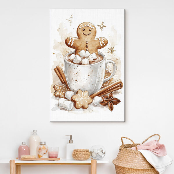 Gingerbread man in a mug of hot chocolate Gingerbread man in a mug of hot chocolate