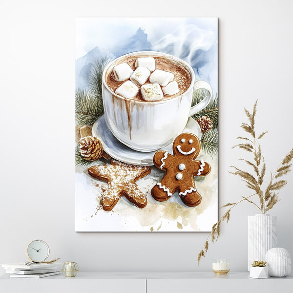 Cuadros Una taza de chocolate caliente con malvaviscos y galletas de jengibre (SKU: s41952) Cuadros Cuadros Una taza de chocolate caliente con malvaviscos y galletas de jengibre (SKU: s41952)