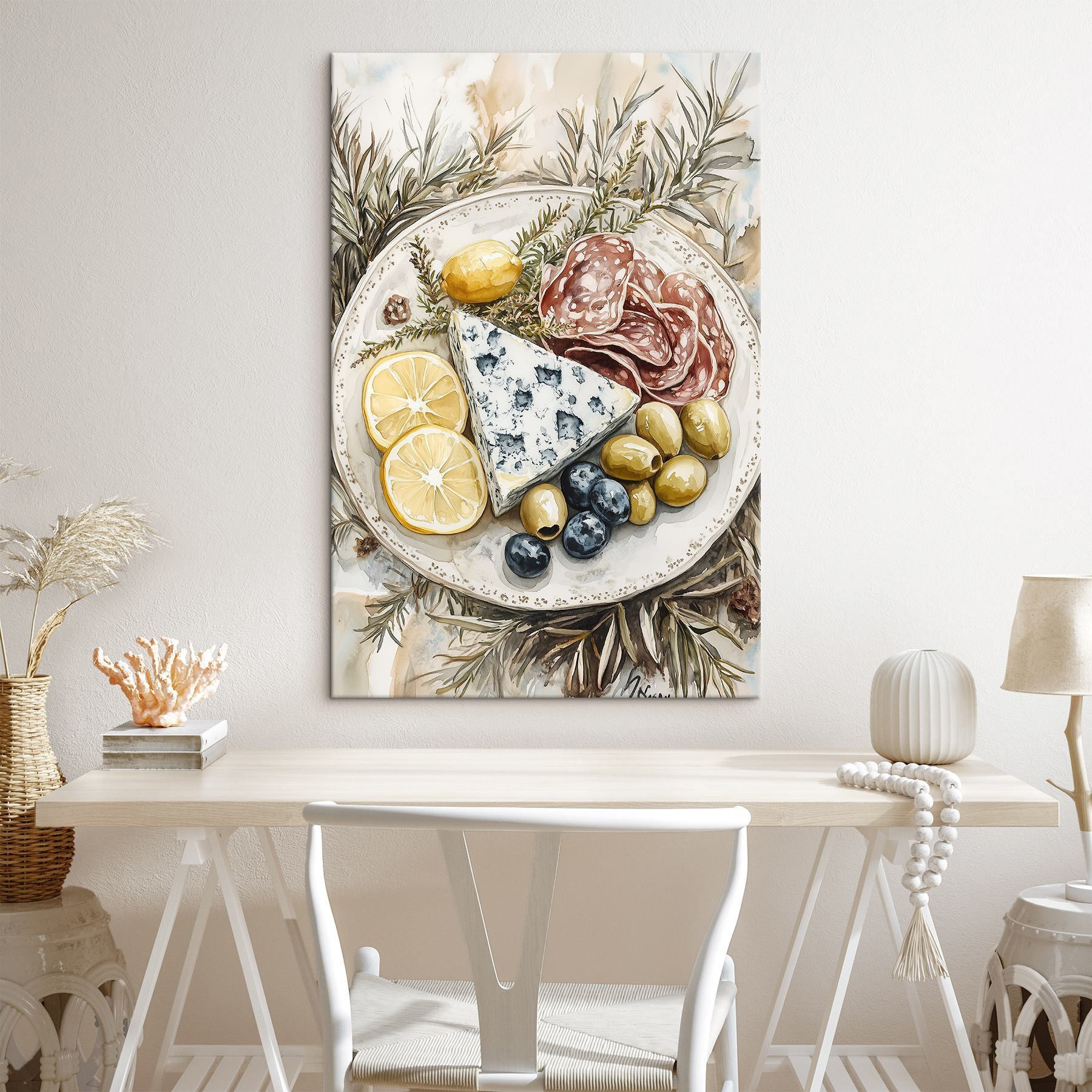 Plate of food with cheese and olives Plate of food with cheese and olives
