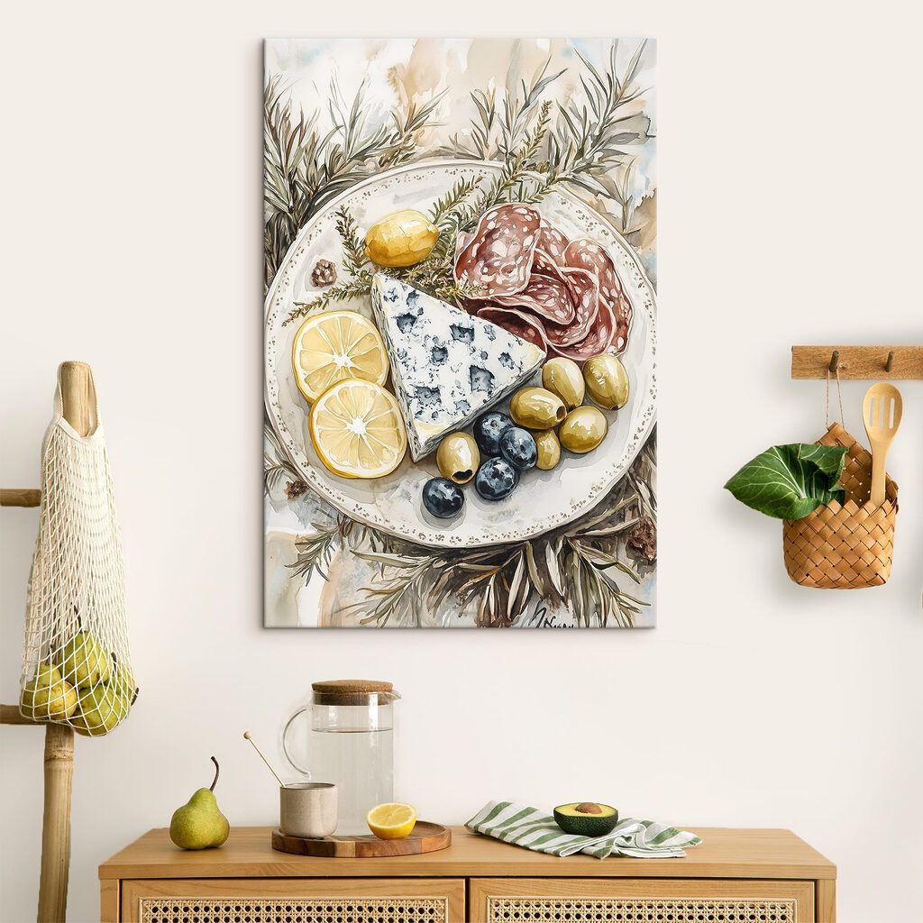 Plate of food with cheese and olives Plate of food with cheese and olives