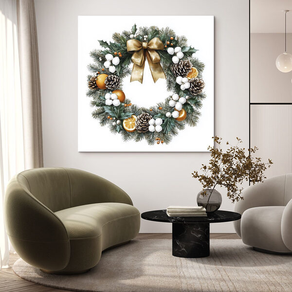 Wreath with pine cones and oranges Wreath with pine cones and oranges