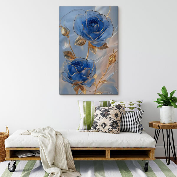 Cuadros Cuadros Delicadas rosas azules bajo una luz suave (SKU: s41915)