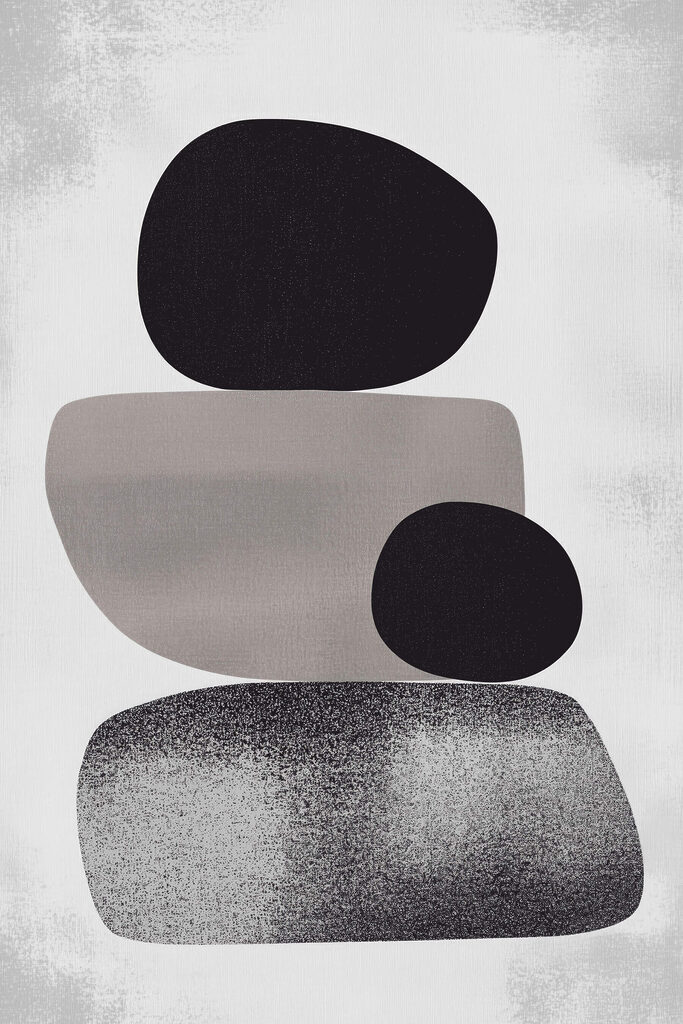 Black and grey rock shapes