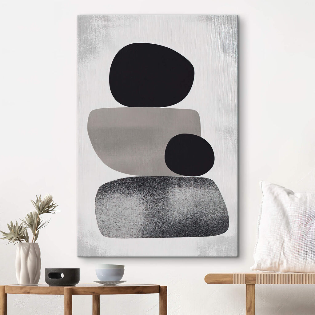 Black and grey rock shapes
