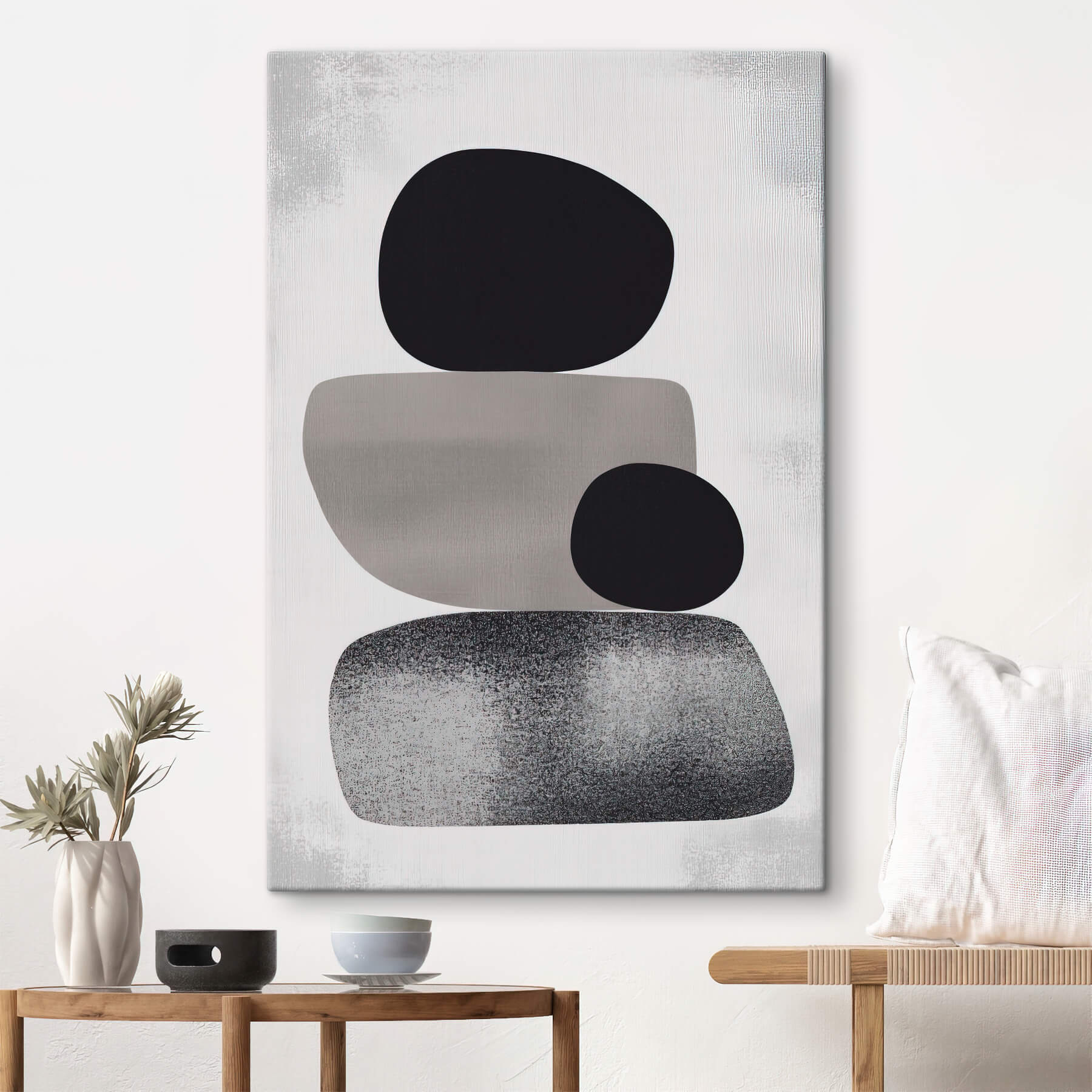 Black and grey rock shapes