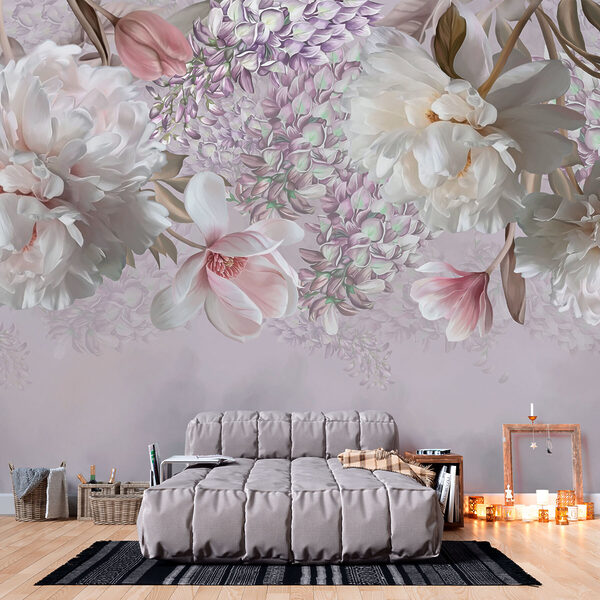 Fotomurales Fotomurales Delicadas flores en suaves tonos pastel (SKU: w02406)