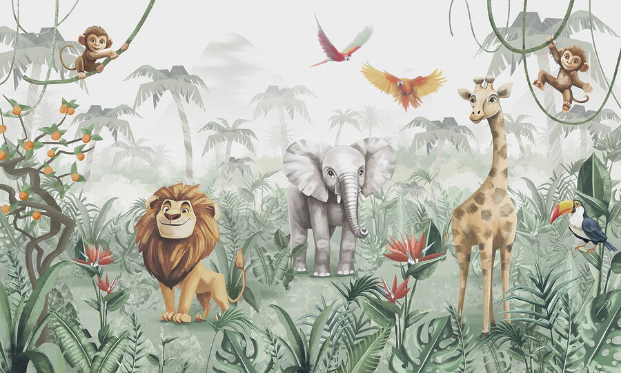 Fotomurales Grupo de animales en una selva - Imagen 5