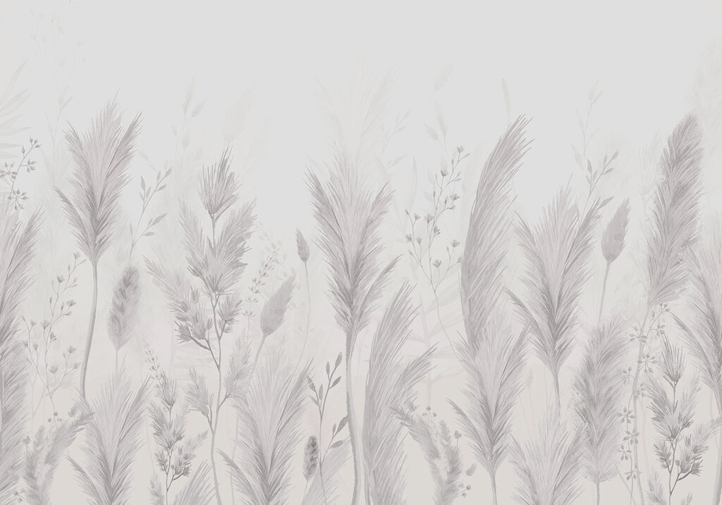 Fondo blanco con hierba y flores Fondo blanco con hierba y flores
