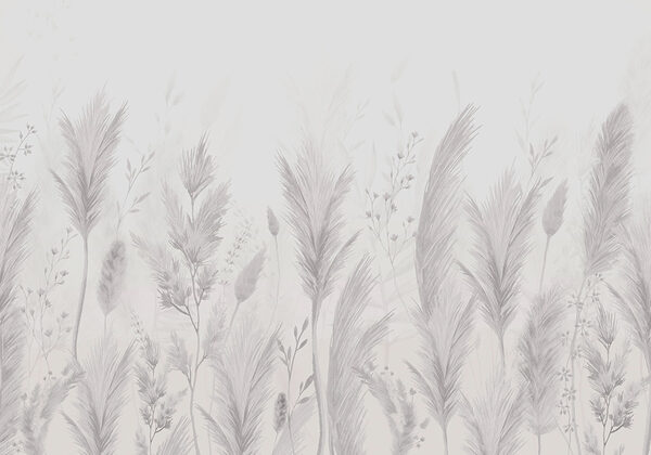 Fondo blanco con hierba y flores Fondo blanco con hierba y flores