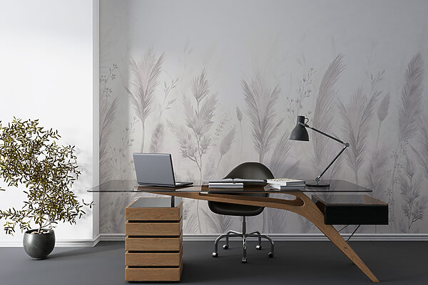 Fondo blanco con hierba y flores Fondo blanco con hierba y flores