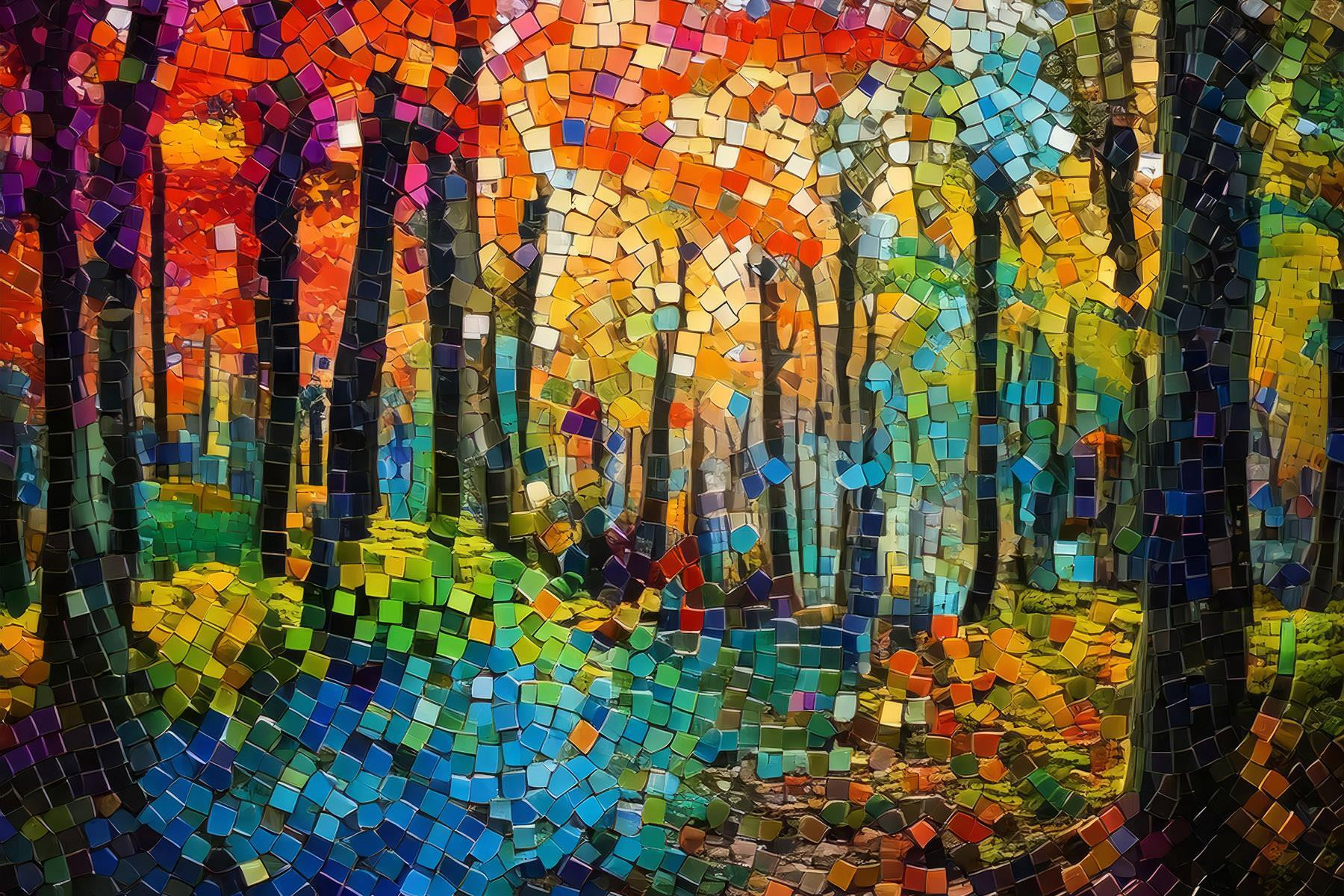 Mosaic of trees and grass Mosaic of trees and grass