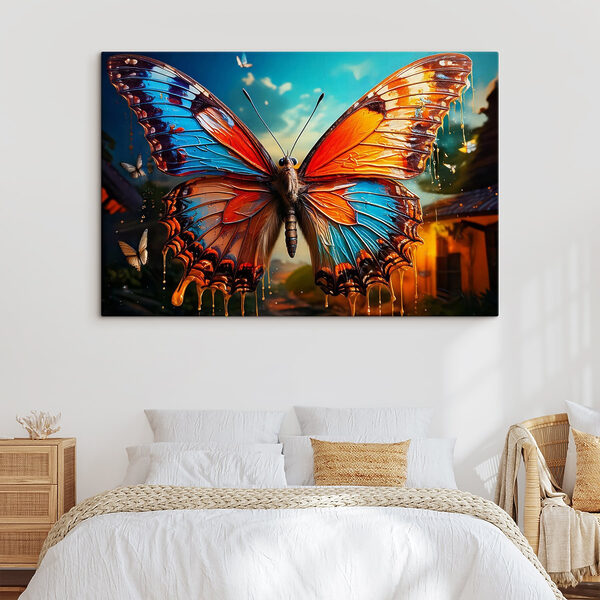 Butterfly with orange and blue wings Butterfly with orange and blue wings