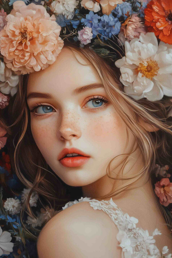 Woman with flowers in her hair
