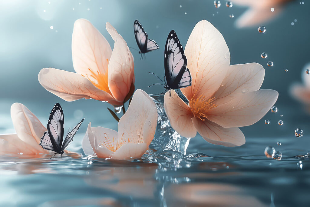 Butterflies on flowers and water Butterflies on flowers and water