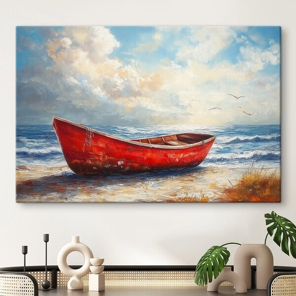 Cuadros Cuadro de un barco en una playa (SKU: s42009) Cuadros Cuadros Cuadro de un barco en una playa (SKU: s42009)