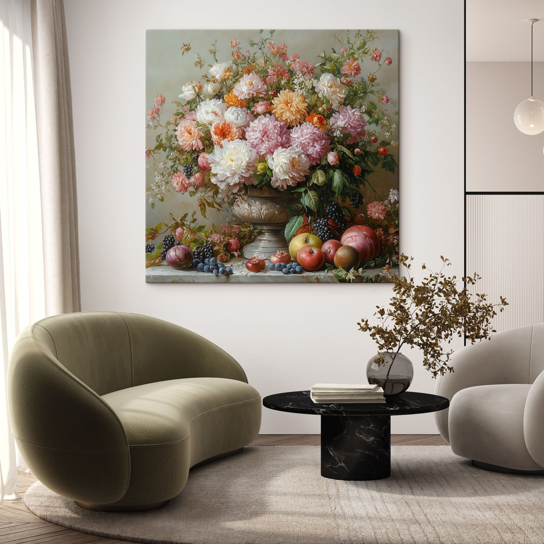 Painting of flowers in a vase