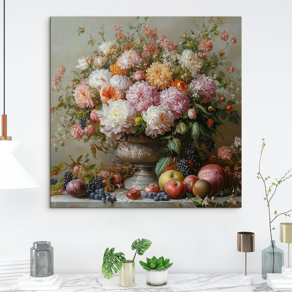 Painting of flowers in a vase