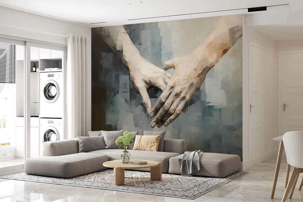 Touching hands connect in unity